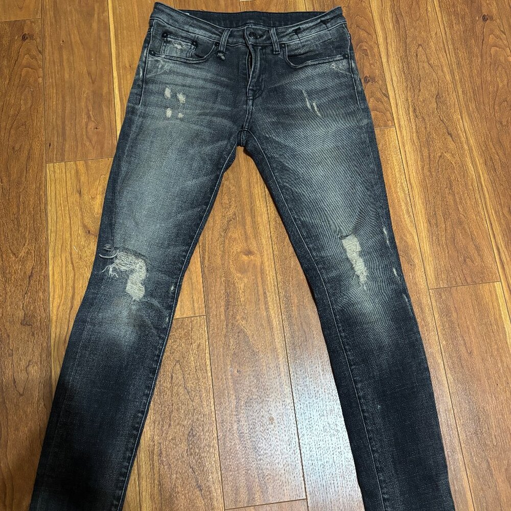 R13 Alison distressed skinny black jeans size 26 - Picture 1 of 12